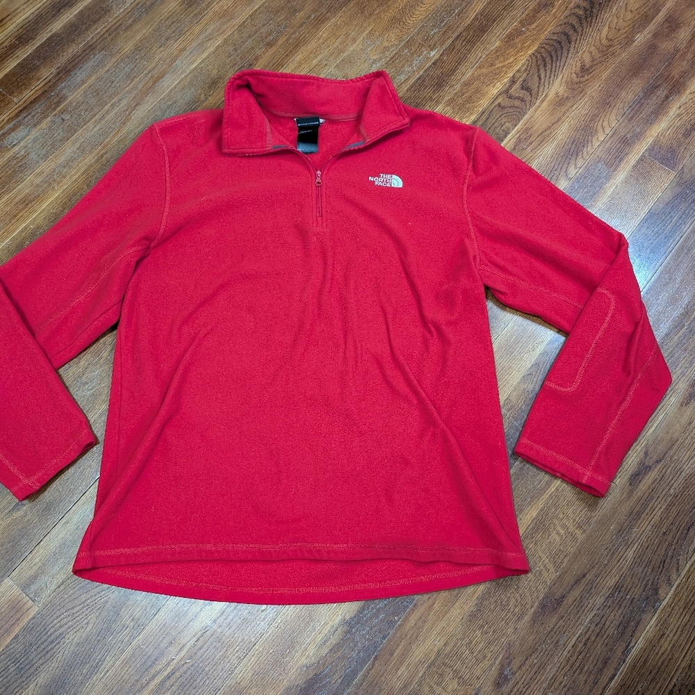 The North Face Red 1/4 Zip Pullover Large